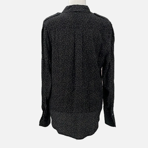 Equipment Femme Viscose Long Sleeve Button Front Galaxy Dot Blouse - Size Medium - Picture 3 of 6